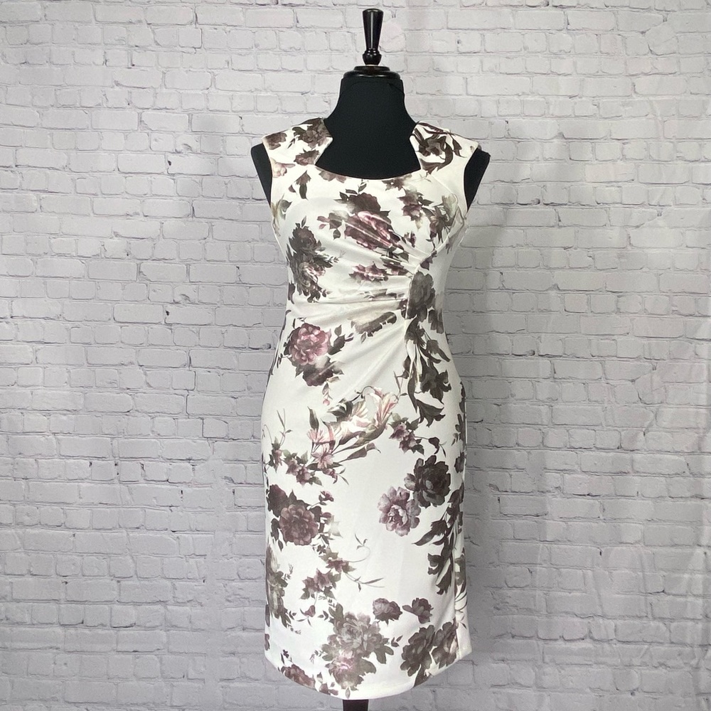 Shelby & Palmer white, no sleeve floral print dress, size 6